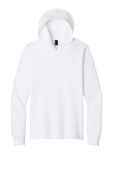 Port & Company PC54H Mens Core Cotton Long Sleeve Hooded T-Shirt Hoodie White Flat Front