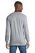 Port & Company PC54LS Mens Core Long Sleeve Crewneck T-Shirt Heather Grey Model Back