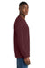 Port & Company PC54LS Mens Core Long Sleeve Crewneck T-Shirt Athletic Maroon Model Side