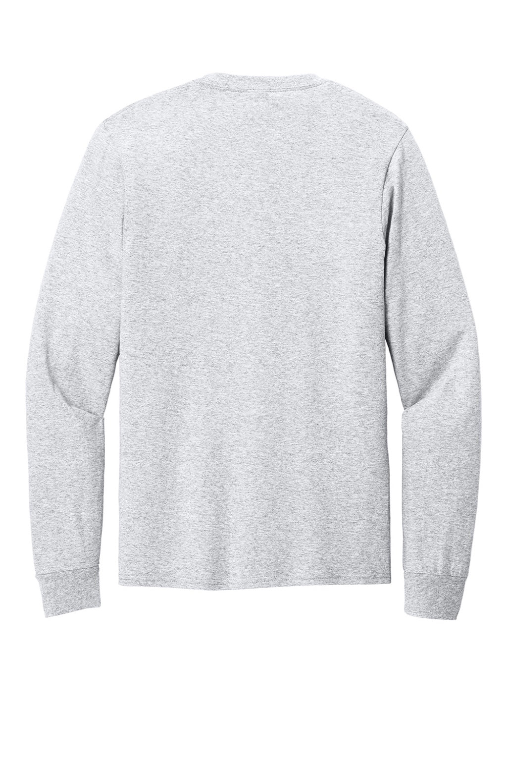 Port & Company PC54LS Mens Core Long Sleeve Crewneck T-Shirt Ash Grey Flat Back