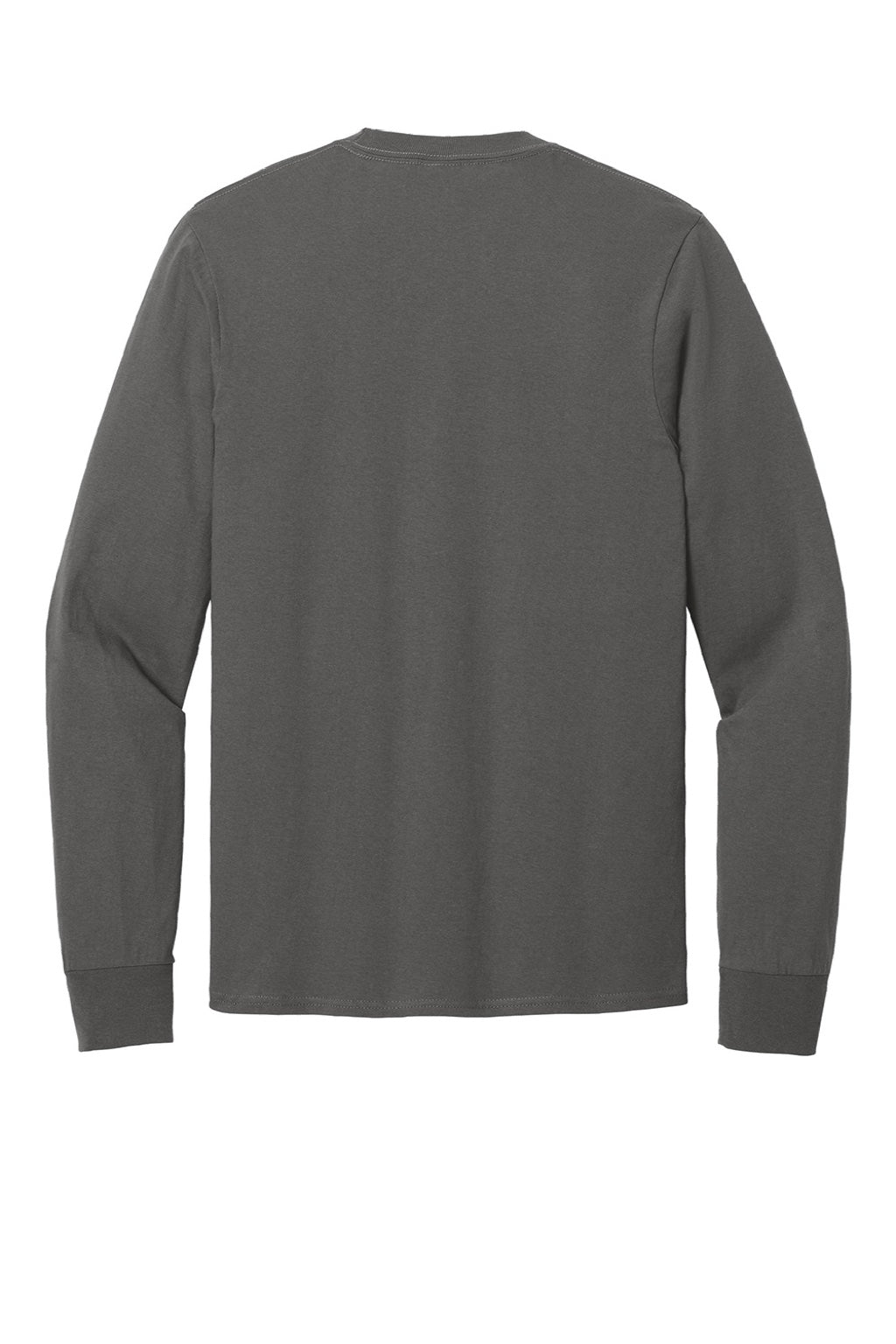Port & Company PC54LS Mens Core Long Sleeve Crewneck T-Shirt Charcoal Grey Flat Back
