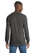 Port & Company PC54LS Mens Core Long Sleeve Crewneck T-Shirt Heather Dark Grey Model Back