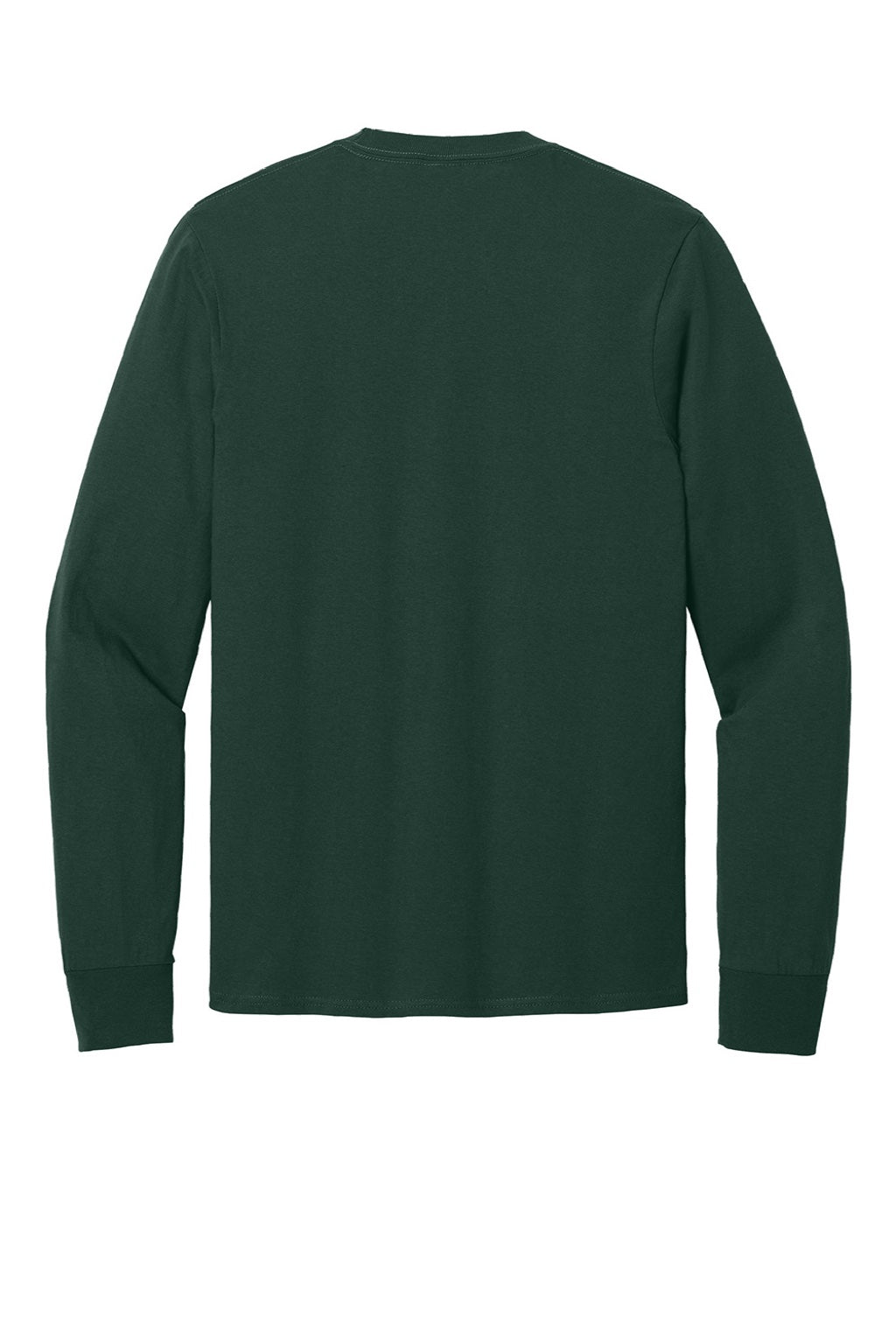 Port & Company PC54LS Mens Core Long Sleeve Crewneck T-Shirt Dark Green Flat Back