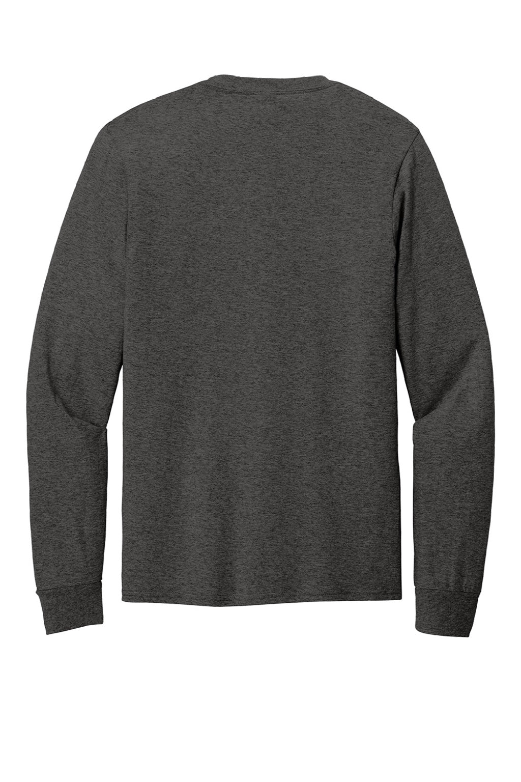 Port & Company PC54LS Mens Core Long Sleeve Crewneck T-Shirt Heather Dark Grey Flat Back