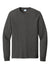 Port & Company PC54LS Mens Core Long Sleeve Crewneck T-Shirt Heather Dark Grey Flat Front