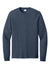 Port & Company PC54LS Mens Core Long Sleeve Crewneck T-Shirt Heather Navy Blue Flat Front