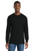 Port & Company PC54LS Mens Core Long Sleeve Crewneck T-Shirt Jet Black Model Front
