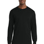 Port & Company Mens Core Long Sleeve Crewneck T-Shirt - Jet Black