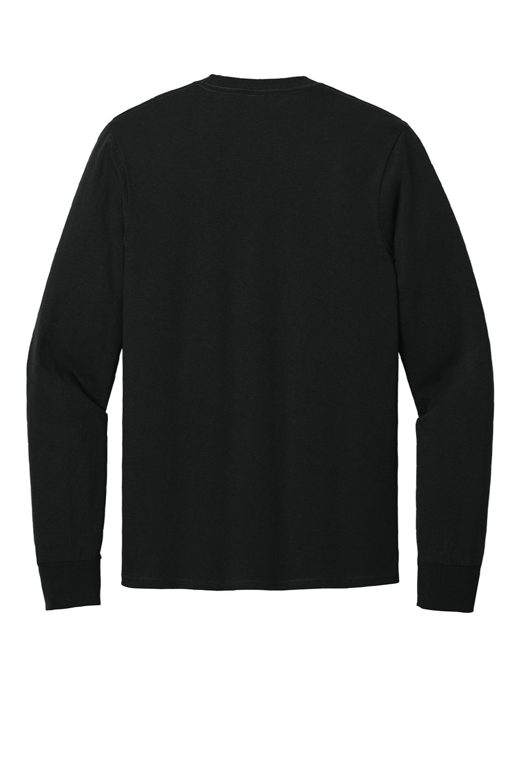Port & Company PC54LS Mens Core Long Sleeve Crewneck T-Shirt Jet Black Flat Back