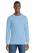 Port & Company PC54LS Mens Core Long Sleeve Crewneck T-Shirt Light Blue Model Front