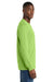 Port & Company PC54LS Mens Core Long Sleeve Crewneck T-Shirt Lime Green Model Side