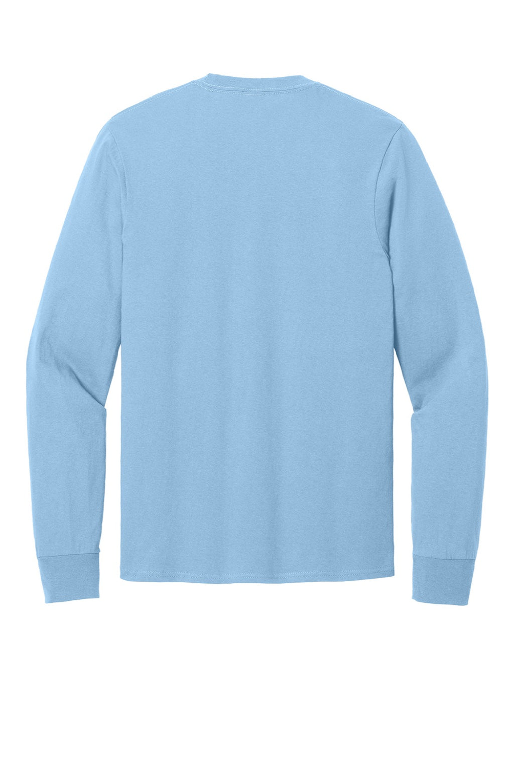 Port & Company PC54LS Mens Core Long Sleeve Crewneck T-Shirt Light Blue Flat Back