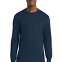 Port & Company Mens Core Long Sleeve Crewneck T-Shirt - Navy Blue