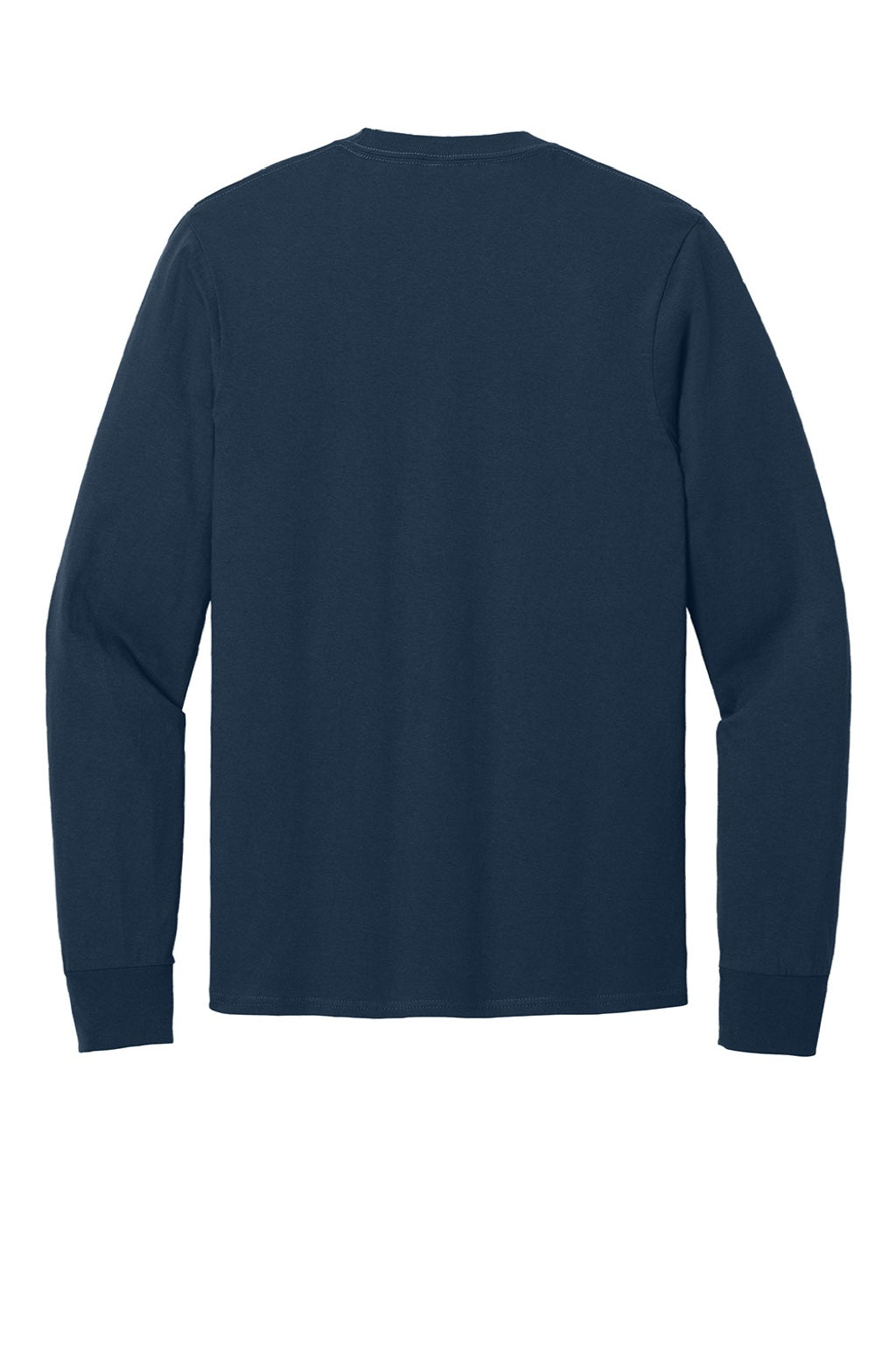 Port & Company PC54LS Mens Core Long Sleeve Crewneck T-Shirt Navy Blue Flat Back