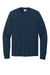 Port & Company PC54LS Mens Core Long Sleeve Crewneck T-Shirt Navy Blue Flat Front