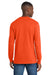 Port & Company PC54LS Mens Core Long Sleeve Crewneck T-Shirt Orange Model Back