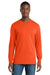 Port & Company PC54LS Mens Core Long Sleeve Crewneck T-Shirt Orange Model Front