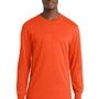 Port & Company Mens Core Long Sleeve Crewneck T-Shirt - Orange