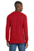 Port & Company PC54LS Mens Core Long Sleeve Crewneck T-Shirt Red Model Back