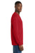 Port & Company PC54LS Mens Core Long Sleeve Crewneck T-Shirt Red Model Side