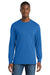 Port & Company PC54LS Mens Core Long Sleeve Crewneck T-Shirt Royal Blue Model Front