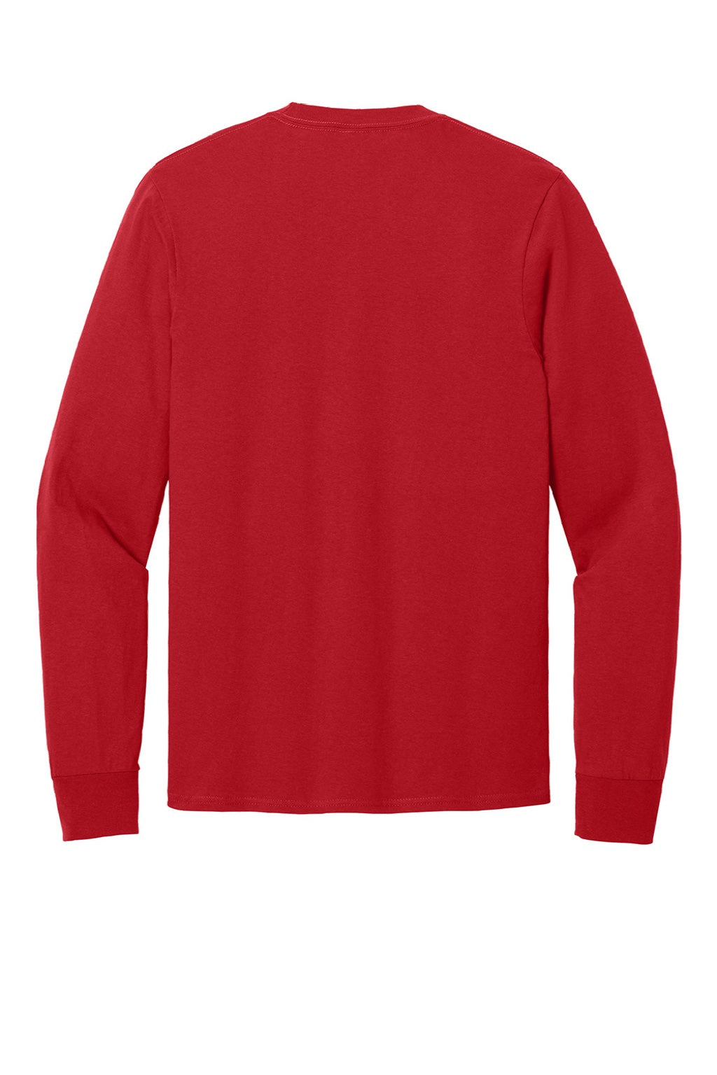 Port & Company PC54LS Mens Core Long Sleeve Crewneck T-Shirt Red Flat Back