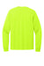 Port & Company PC54LS Mens Core Long Sleeve Crewneck T-Shirt Safety Green Flat Back
