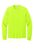 Port & Company PC54LS Mens Core Long Sleeve Crewneck T-Shirt Safety Green Flat Front