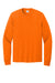 Port & Company PC54LS Mens Core Long Sleeve Crewneck T-Shirt Safety Orange Flat Front