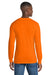 Port & Company PC54LS Mens Core Long Sleeve Crewneck T-Shirt Safety Orange Model Back