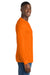 Port & Company PC54LS Mens Core Long Sleeve Crewneck T-Shirt Safety Orange Model Side