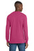 Port & Company PC54LS Mens Core Long Sleeve Crewneck T-Shirt Sangria Pink Model Back
