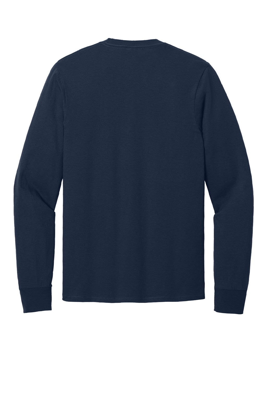 Port & Company PC54LS Mens Core Long Sleeve Crewneck T-Shirt True Navy Blue Flat Back