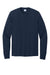 Port & Company PC54LS Mens Core Long Sleeve Crewneck T-Shirt True Navy Blue Flat Front
