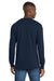 Port & Company PC54LS Mens Core Long Sleeve Crewneck T-Shirt True Navy Blue Model Back