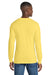 Port & Company PC54LS Mens Core Long Sleeve Crewneck T-Shirt Yellow Model Back