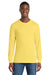 Port & Company PC54LS Mens Core Long Sleeve Crewneck T-Shirt Yellow Model Front