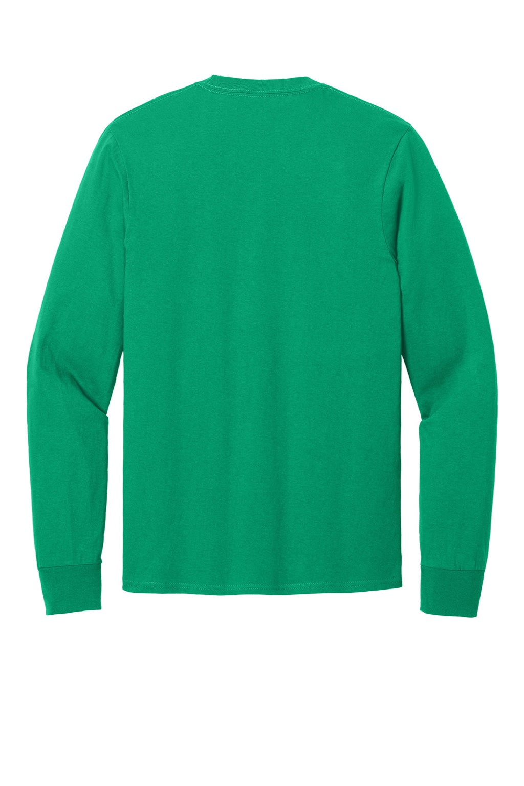 Port & Company PC54LS Mens Core Long Sleeve Crewneck T-Shirt Kelly Green Flat Back
