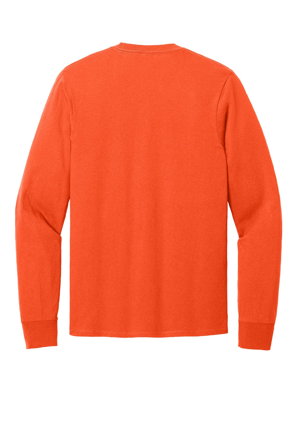 Port & Company PC54LS Mens Core Long Sleeve Crewneck T-Shirt Orange Flat Back