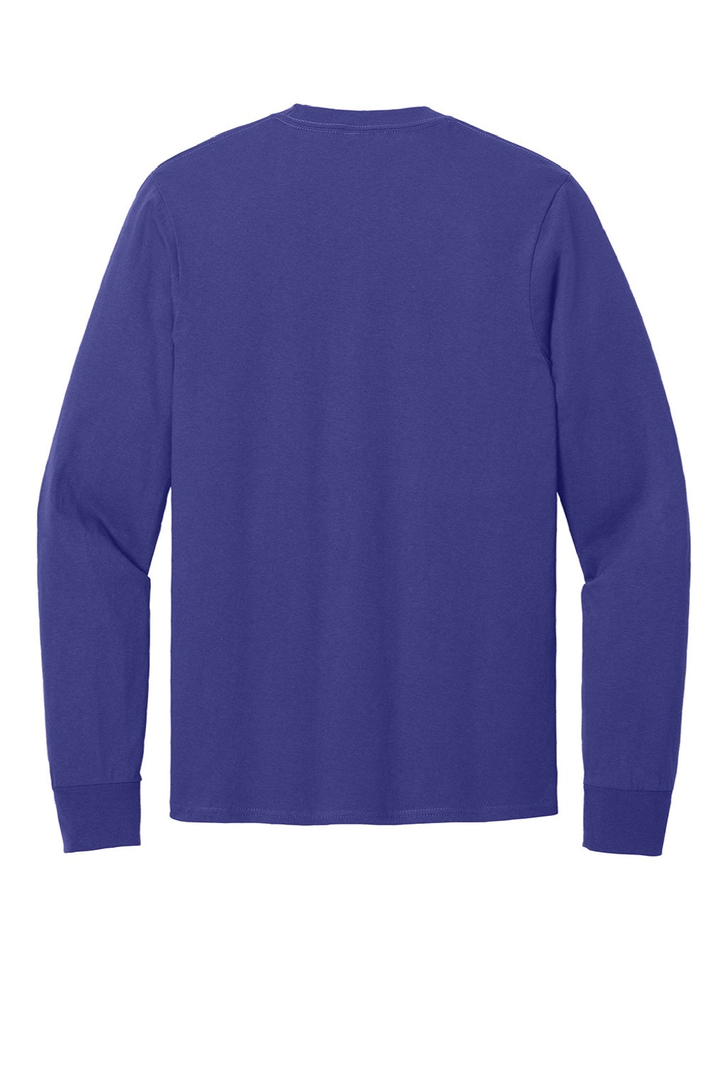Port & Company PC54LS Mens Core Long Sleeve Crewneck T-Shirt Purple Flat Back