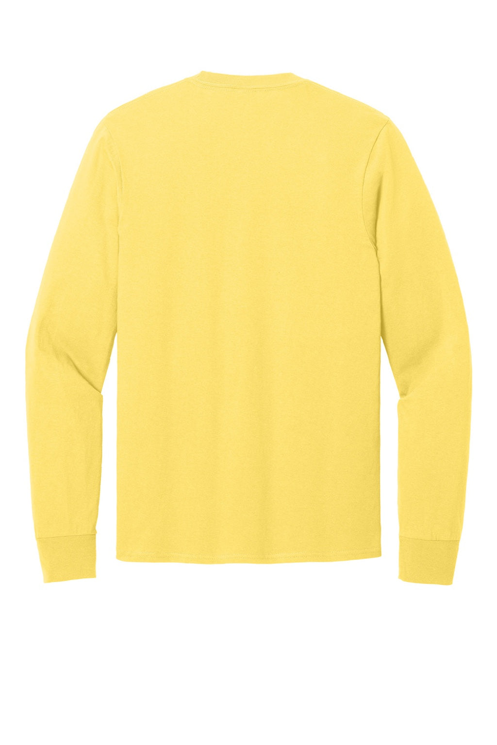 Port & Company PC54LS Mens Core Long Sleeve Crewneck T-Shirt Yellow Flat Back