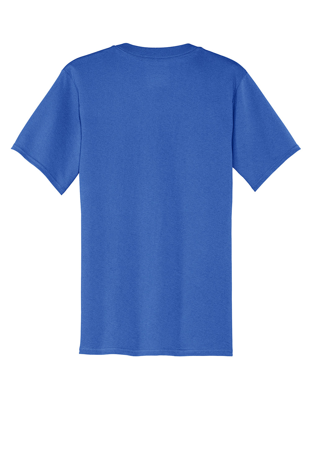 Port & Company PC54P Mens Core Short Sleeve Crewneck T-Shirt w/ Pocket Royal Blue Flat Back