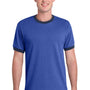 Port & Company Mens Core Ringer Short Sleeve Crewneck T-Shirt - Heather Royal Blue/Navy Blue