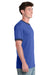 Port & Company PC54R Mens Core Ringer Short Sleeve Crewneck T-Shirt Heather Royal Blue/Navy Blue Model Side