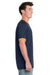 Port & Company PC54R Mens Core Ringer Short Sleeve Crewneck T-Shirt Navy Blue/Gold Model Side