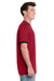 Port & Company PC54R Mens Core Ringer Short Sleeve Crewneck T-Shirt Red/Jet Black Model Side
