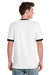 Port & Company PC54R Mens Core Ringer Short Sleeve Crewneck T-Shirt White/Jet Black Model Back