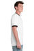 Port & Company PC54R Mens Core Ringer Short Sleeve Crewneck T-Shirt White/Jet Black Model Side