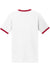 Port & Company PC54R Mens Core Ringer Short Sleeve Crewneck T-Shirt White/Red Flat Back