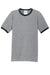 Port & Company PC54R Mens Core Ringer Short Sleeve Crewneck T-Shirt Heather Grey/Jet Black Flat Front